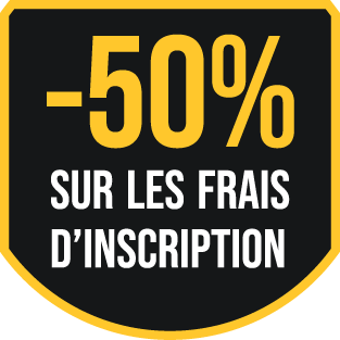 -50% sur les frais d'inscriptions